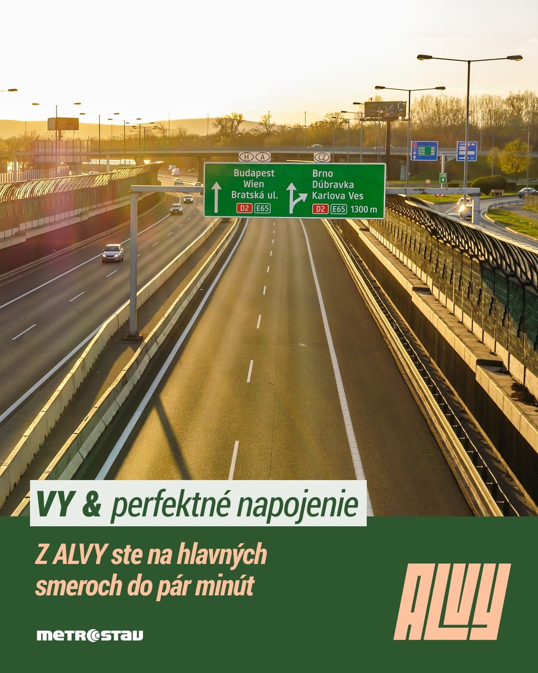 Žiadne zložité obchádzky. Z ALVY ste na hlavných ťahoch do pár minút. ⏱️📍

Strategická poloha je základom pohodlného mestského života. Bývanie v projekte ALVY vám zabezpečí flexibilitu bez ohľadu na to, aký spôsob dopravy preferujete:

🚗 Rýchle napojenie na D1 a R7 šetrí desiatky minút pri ranných odchodoch z mesta aj víkendových výletoch. 🏢 Vďaka priamemu napojeniu na kľúčové mestské koridory ste v práci či na stretnutí bez zbytočného stresu.

Viac informácií o projekte a voľných bytoch nájdete na 👉 www.alvy.sk